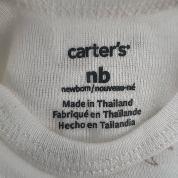 Carter's Newborn White Gray Short Sleeve Sun Star Moon Cloud Print Bodysuit - Picture 2 of 5